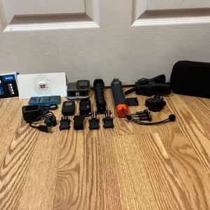 GoPro Accessory Set with Black and Orange Grip